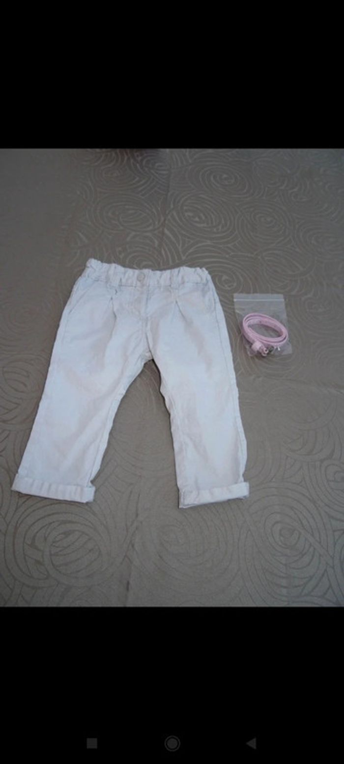 Pantalon fin avec ceinture 6 mois