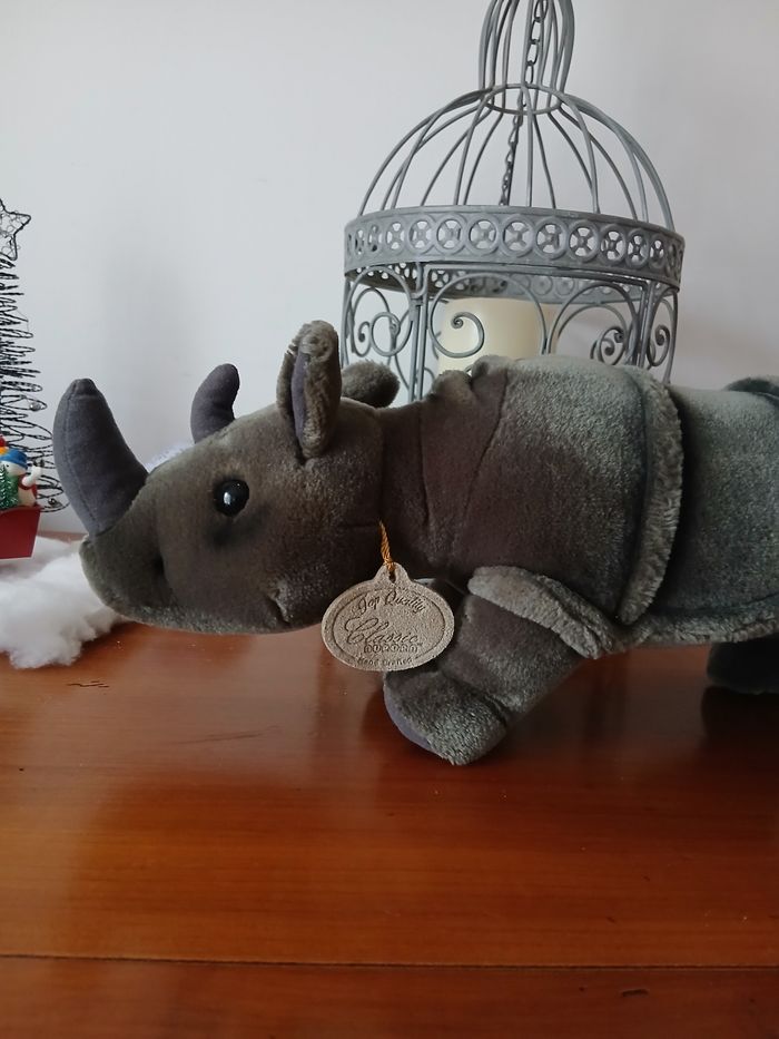 Peluche-doudou Rhinocéros *marque Aurora - photo numéro 5