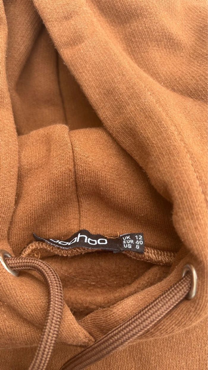 Sweat shirt à capuche marron Boohoo femme taille L - photo numéro 3