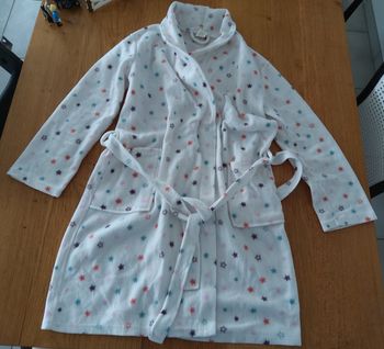 Peignoir/robe de chambre polaire blanc à étoiles