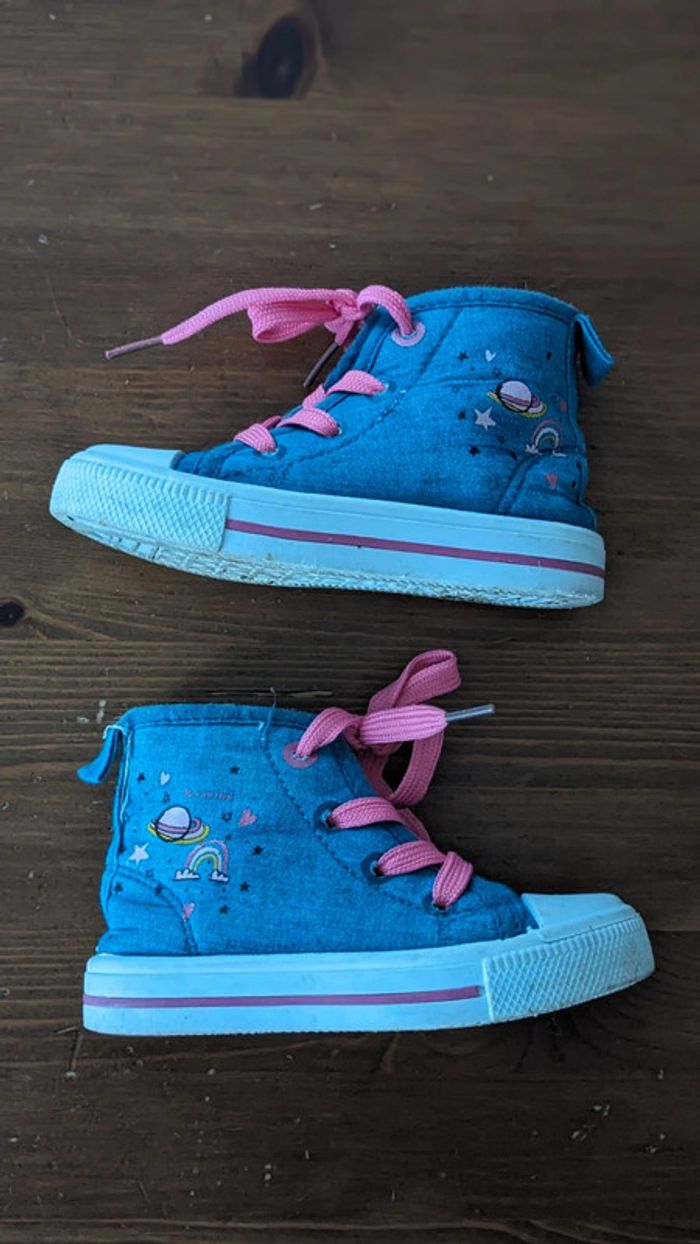 Basket haute en tissu bleu et rose In extenso 22 - photo numéro 3