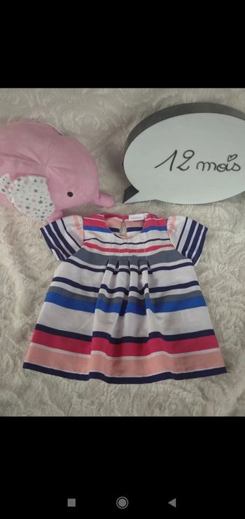 Blouse tunique chemise manches courtes fluide Fille 12 mois Noukie's