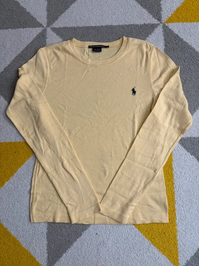 Tee-shirt à manches longues Ralph Lauren Sport | Jaune pâle | Taille L - photo numéro 2