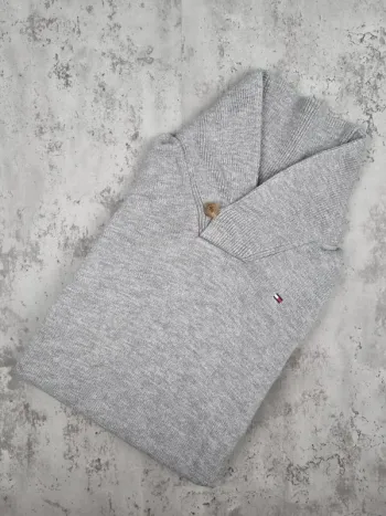 Pull col châle Tommy Hilfiger – Gris – Taille S Hommes (mesures en photos)