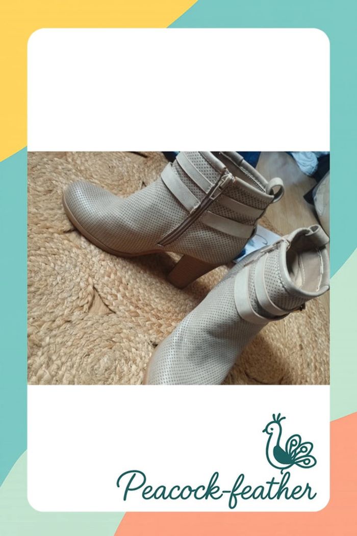 Bottines talons beiges 36 - photo numéro 7