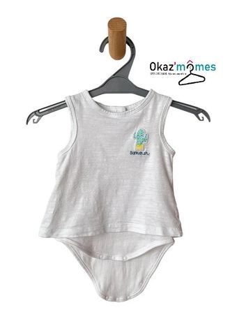 T-shirt sans manches à body intégré - Vertbaudet 3 mois (60cm)