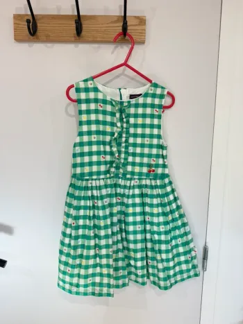 Robe à carreaux vertes thème fruits  Sergent Major - 5 ans