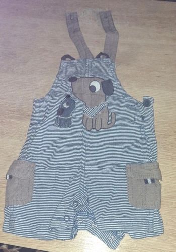 Salopette short motif chien 🐶 – boutons côtés & pressions