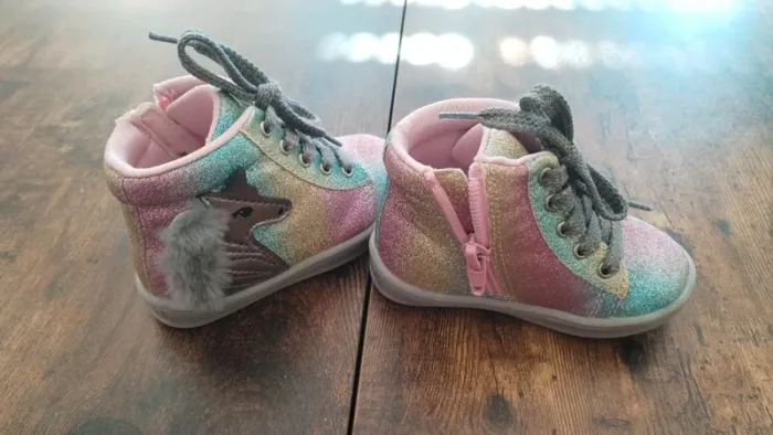 Baskets montantes bébé fille pailletées multicolores – taille 20 - photo numéro 2