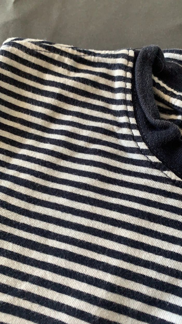 Tee-shirt rayé marin bleu blanc 10 ans Delalonde marine - photo numéro 6