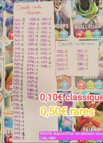 Cartes Disney classique 0.10€ et rare 0,50€🌸 envoie aujourd'hui ou demain