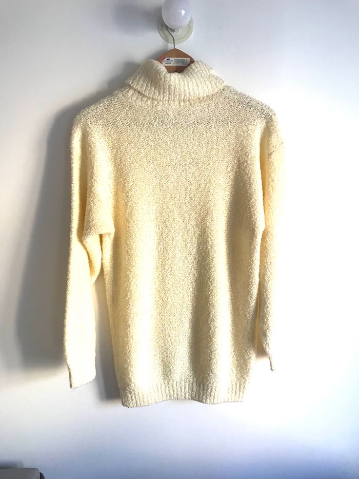 Pull col roulé crème effet bouclettes taille 40/42 - photo numéro 6