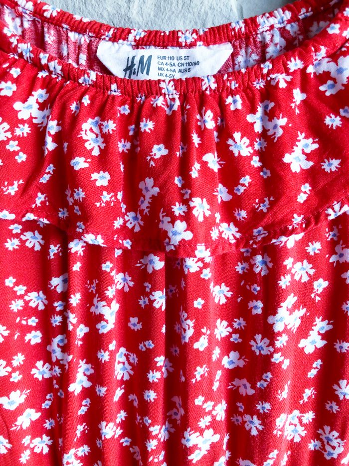 H&M - COMBISHORT FILLE IMPRIMÉ PETITES FLEURS DÉTAIL VOLANT A L'ENCOLURE 4/5A - photo numéro 6