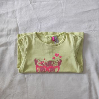 T-shirt manches longues bébé fille Orchestra vert anis 9 mois