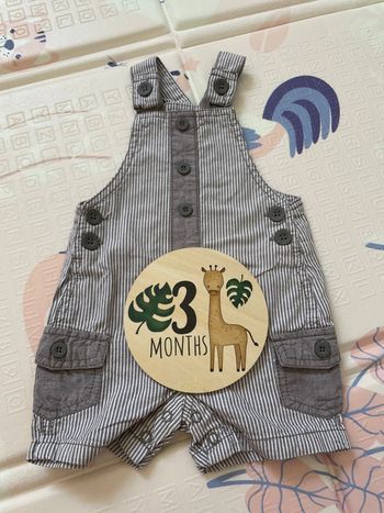 Salopette garçon 3 mois taupe