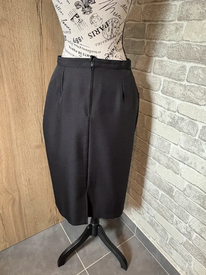 Jupe crayon midi noire élégante taille 38 - photo numéro 4