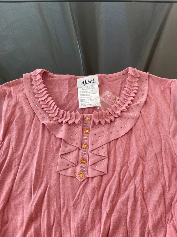 Très joli T-shirt, léger de la marque Afibel, en taille 46 48 - photo numéro 4