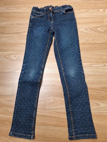 Jean slim fit KIABI 9 ans bleu à pois blancs 