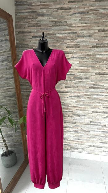 Combi unie fuchsia avec ceinture assortie