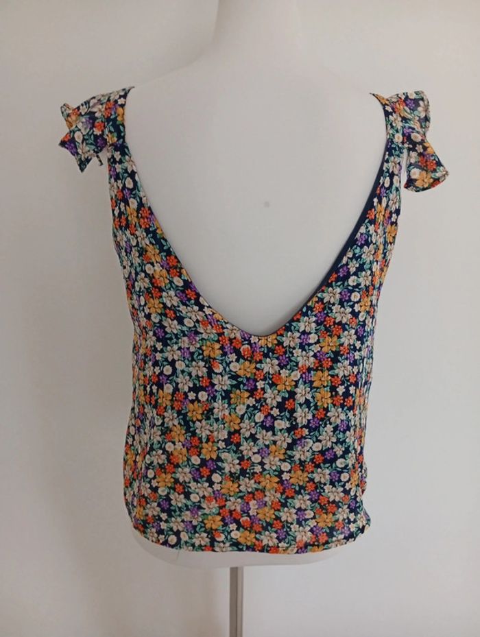 Débardeur fleuri col V au dos Noémie & Co taille M - photo numéro 2