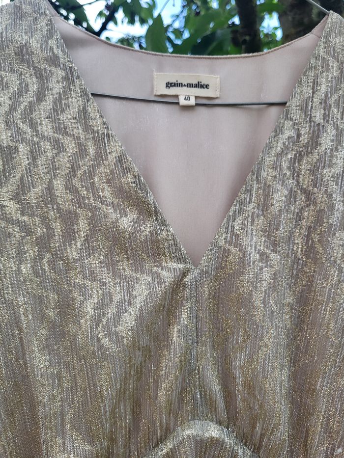 Robe de cérémonie dorée – Grain de Malice – Taille 40 💫 - photo numéro 2