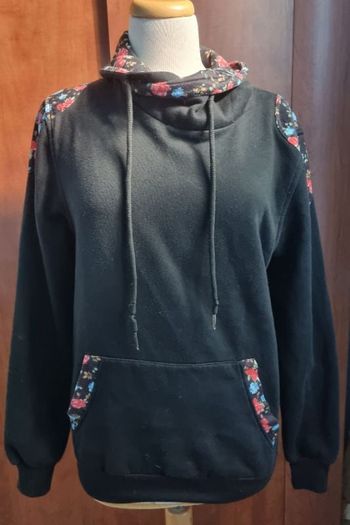 Sweat noir imprimé fleurs taille M mixte