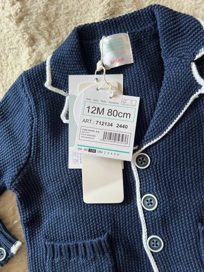 Joli gilet bébé garçon en laine 12 mois - photo numéro 3
