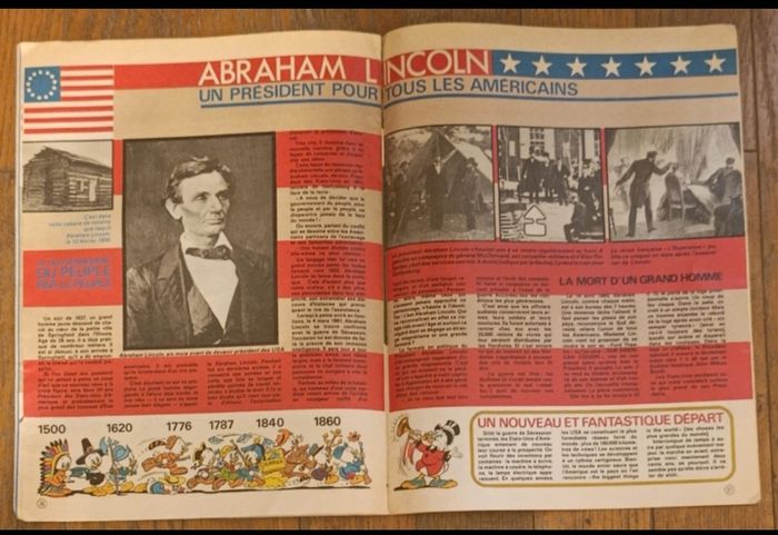 Ancien journal de mickey avec cadeau tableau happy birthday america N°1258 de 1976 vintage - photo numéro 7