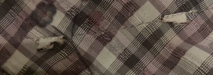 Haut à carreaux violet et gris manches 3/4 - photo numéro 5