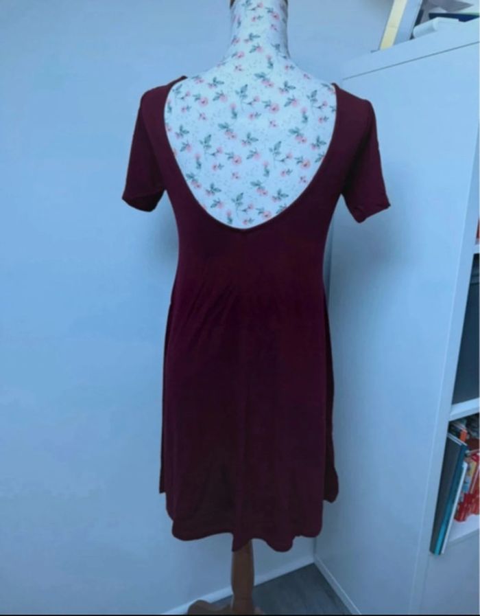 Robe d'été dos nu bordeaux Stradivarius M - photo numéro 6