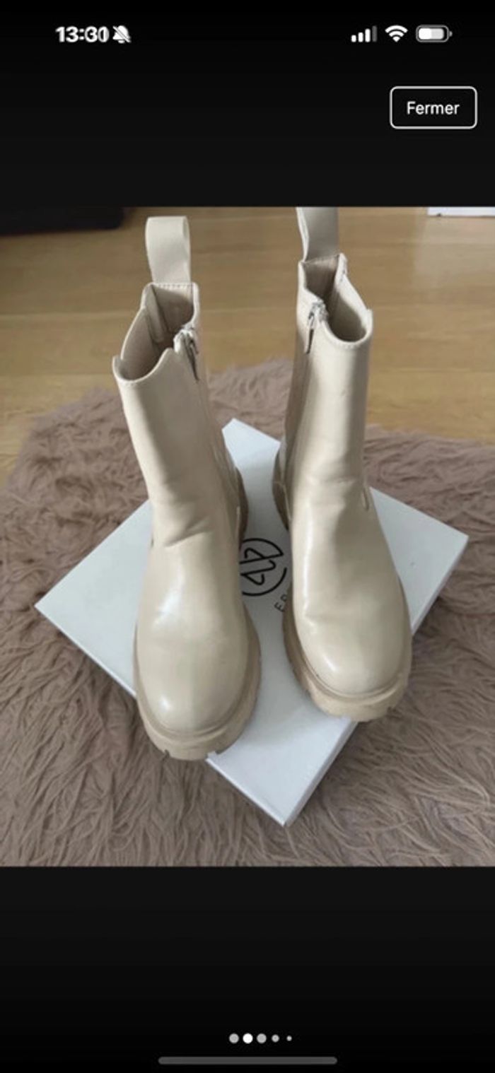 Bottines beige croco - photo numéro 2