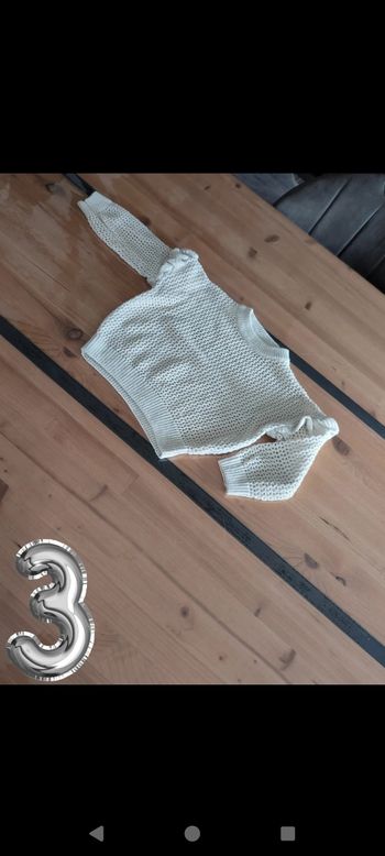 Pull ajouré en laine fille 3 ans