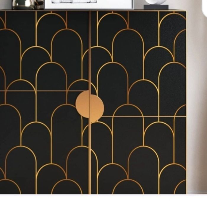 Lot 5 rouleau papier peint autocollant décoration mur meuble chambre salle de bain noir - photo numéro 2