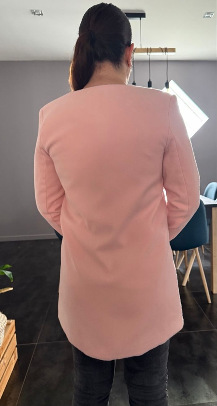 Manteau mi long rose poudré Women Only 38 ou M - photo numéro 3