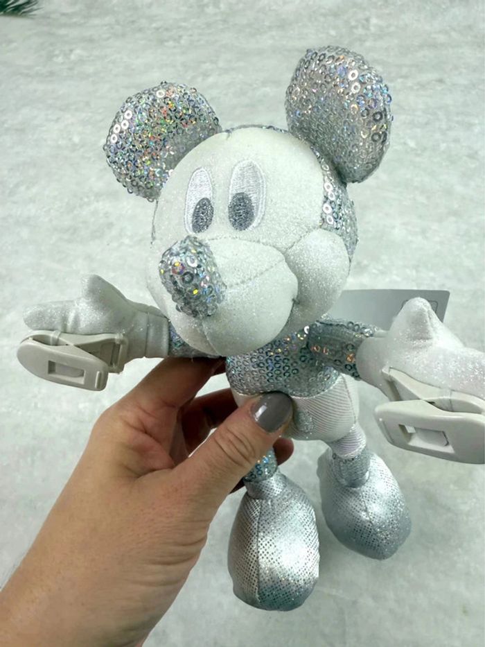 Peluche d’épaule Disney Mickey Sequin argent 20th anniversary Tokyo Disneyland - photo numéro 4