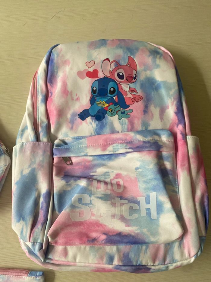 Cartable sac goûté ou sport et trousse neuf stitch - photo numéro 2
