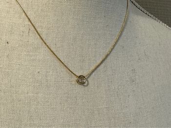 Collier acier inoxydable or réglable chaîne eoausse gros cristal