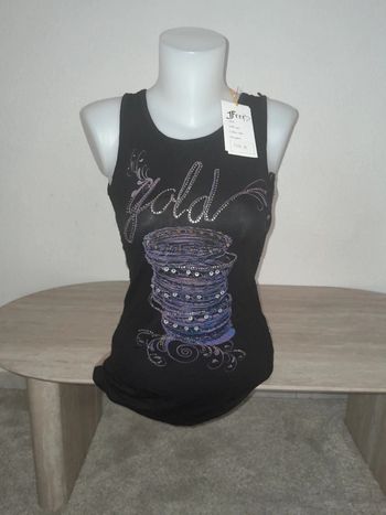 Débardeur clouté 💫 dos à sequins💫Gold💫taille 36