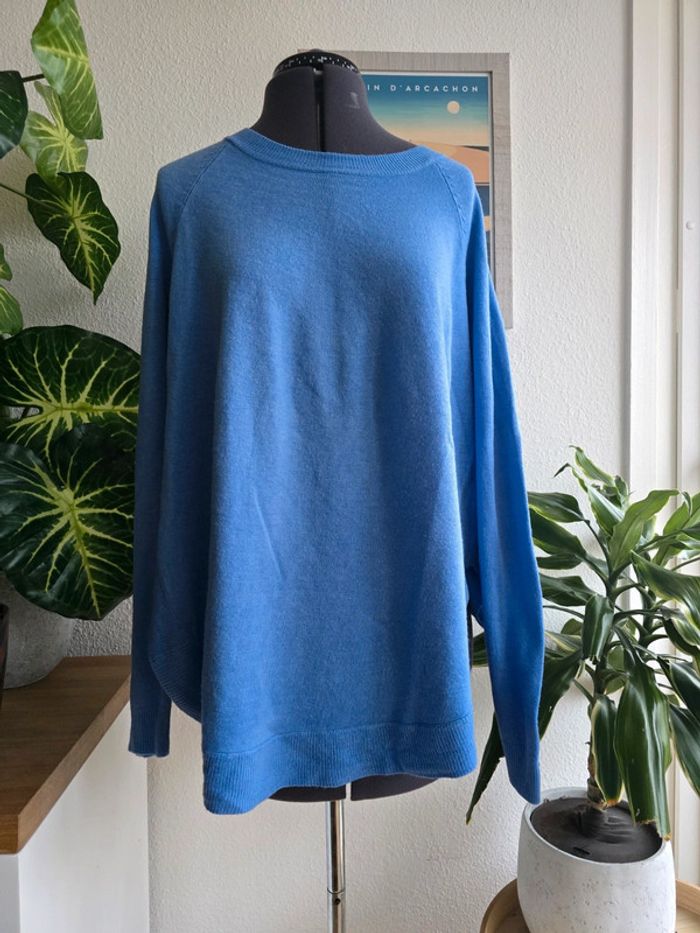Pull bleu col rond avec ouverture sur les côtés -Primark - taille L - 40