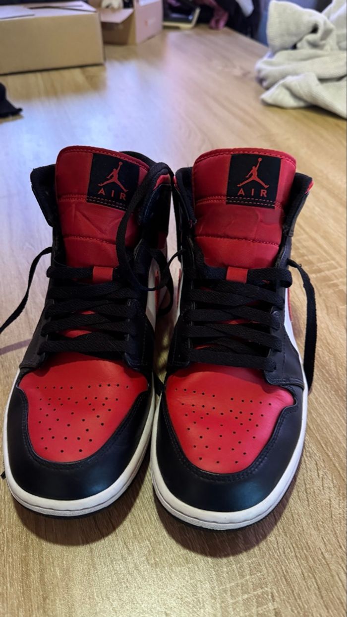 jordan air 1 mid bred toe - photo numéro 2