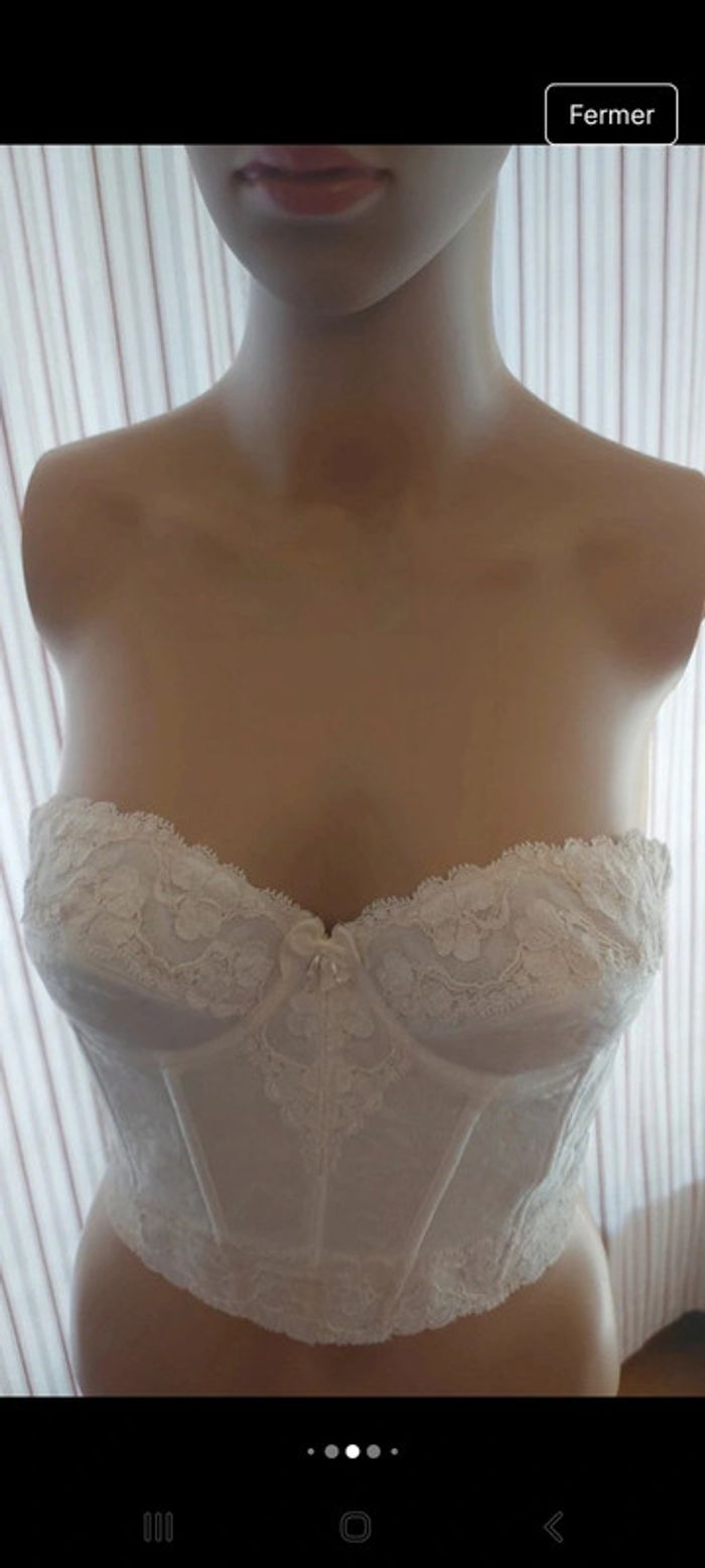 Magnifique Corset bustier Déwé blanc fr 85C - photo numéro 9