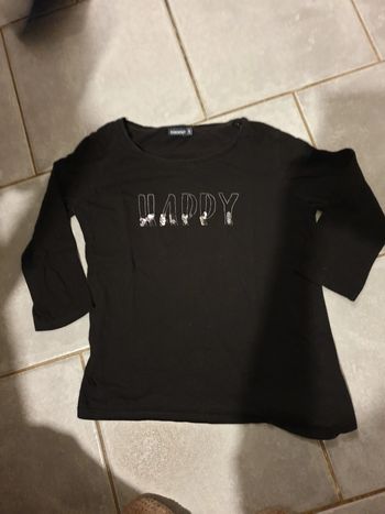 Tee-shirt noir manches 3/4