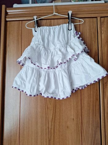 Jupe volant  blanche et violette