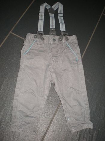 Pantalon avec bretelles garçon Obaïbi 6 mois très bon état