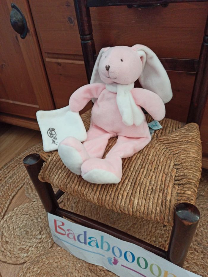 Doudou lapin rose baby nat tbe - photo numéro 3
