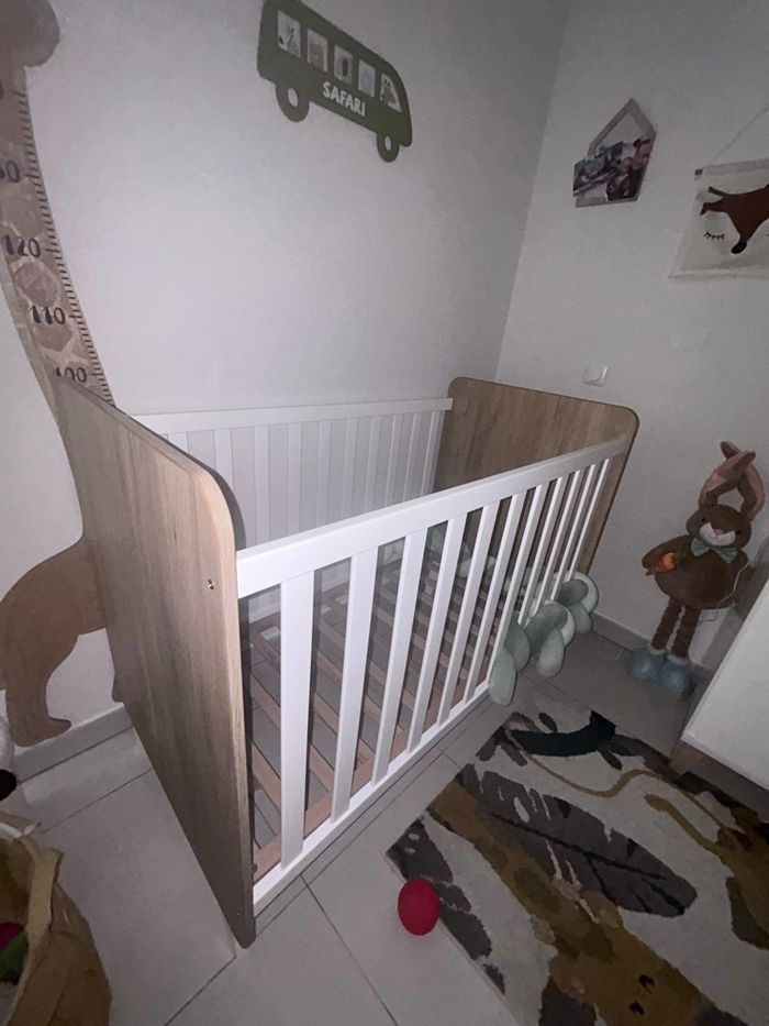 Lit bébé à barreaux en bois Noah 60x120 cm - photo numéro 10