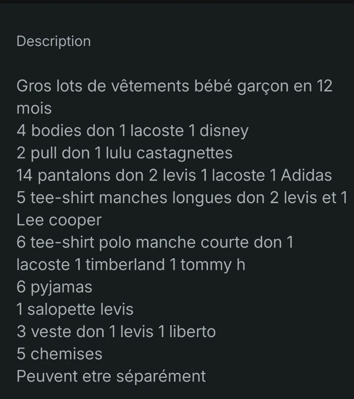 Lot bébé garcon plein de marque 12 mois - photo numéro 10