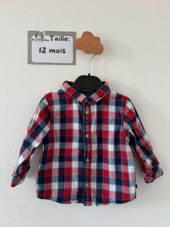 Chemise à carreaux - taille 12 mois 🌼