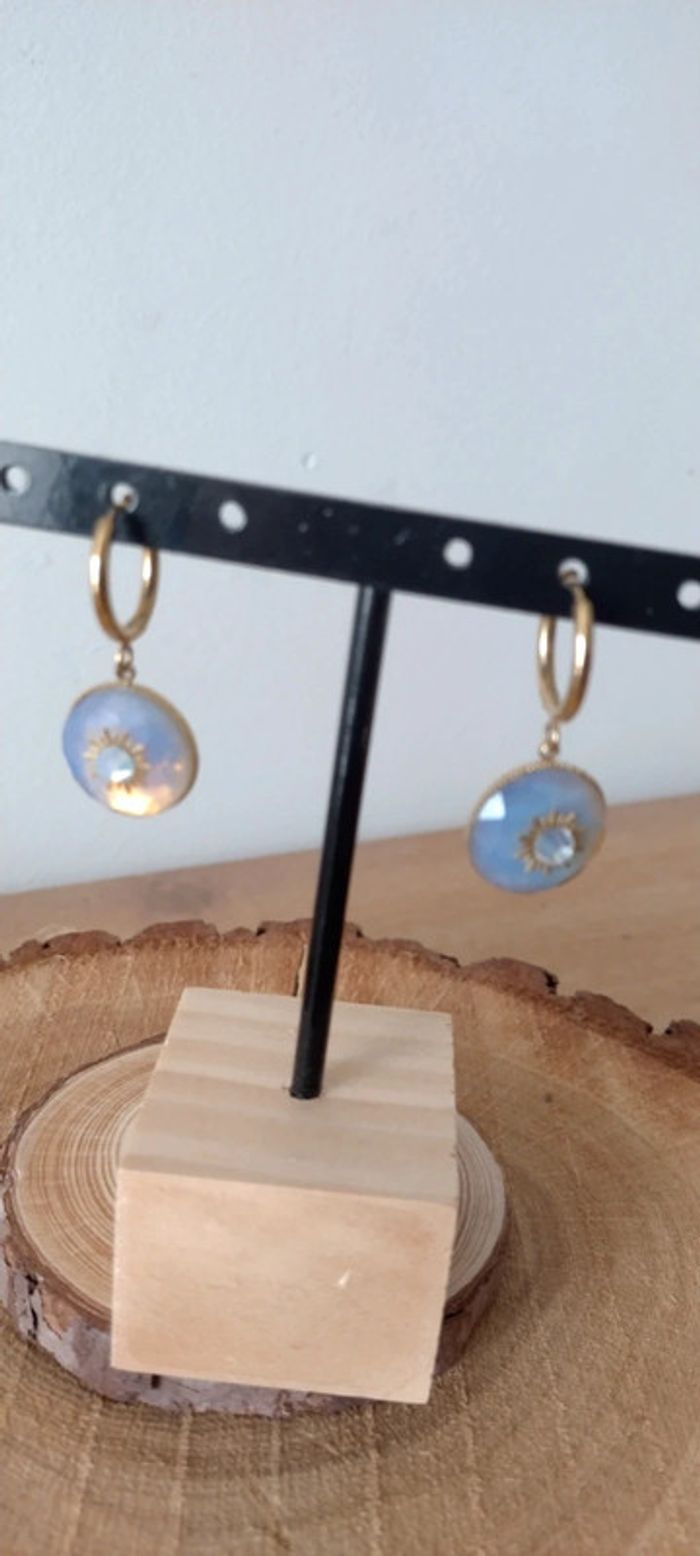 Boucles d'oreilles pierre de lune - photo numéro 3