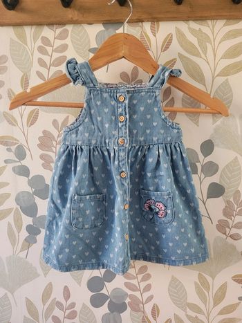 Robe en jean motifs coeurs - 12 mois